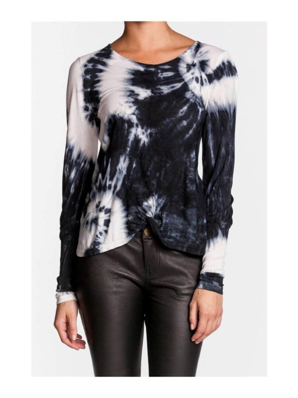 Young Fabulous & Broke Bristol Eternal Wash Top Black White Tie Dye NWT